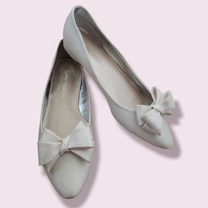 Capparros Satin Bow Wedding Flats